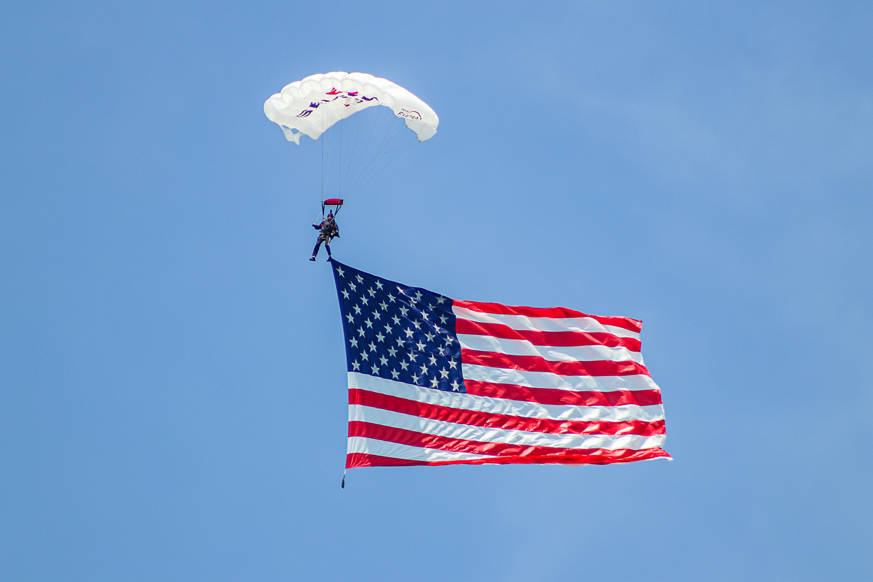 Skydiver with American Flag